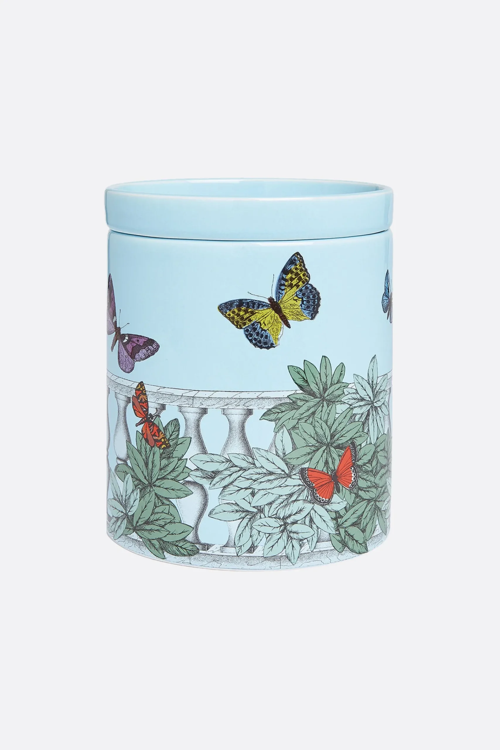 FORNASETTI Nel Mentre set of three scented candles with Farfalle e balaustra Décor