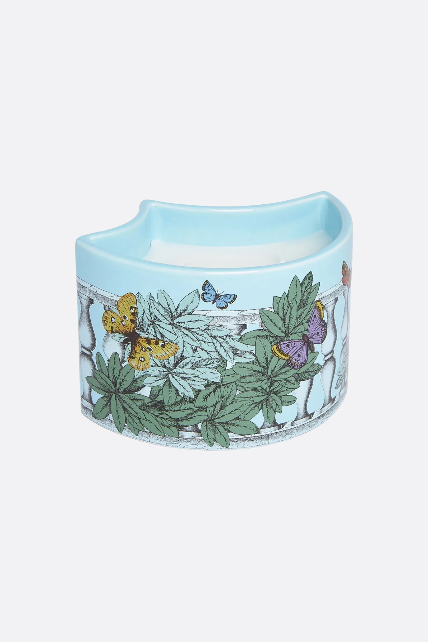 FORNASETTI Nel Mentre set of three scented candles with Farfalle e balaustra Décor