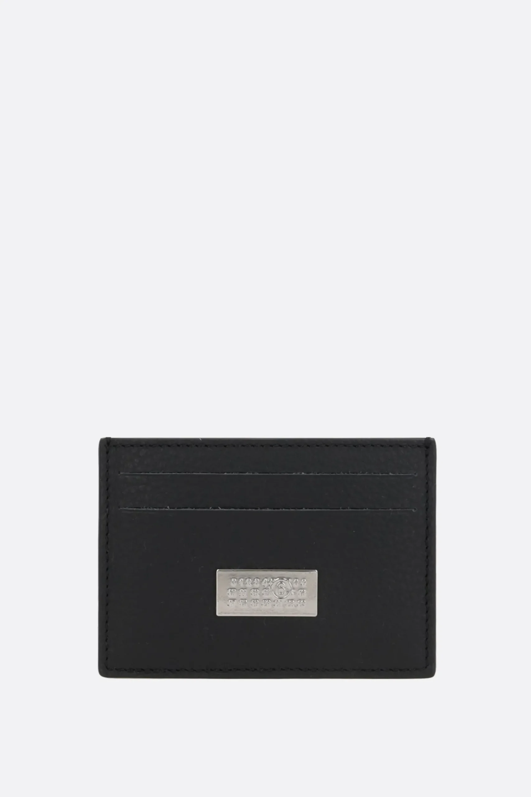 MM6 Numeric card case in grainy leather