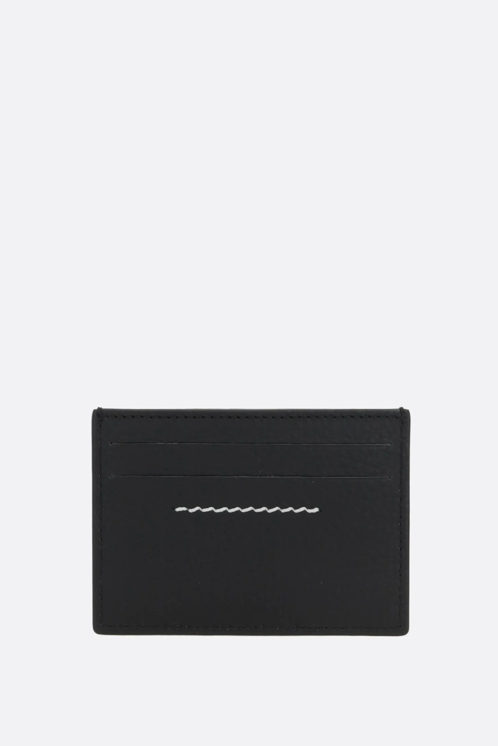 MM6 Numeric card case in grainy leather