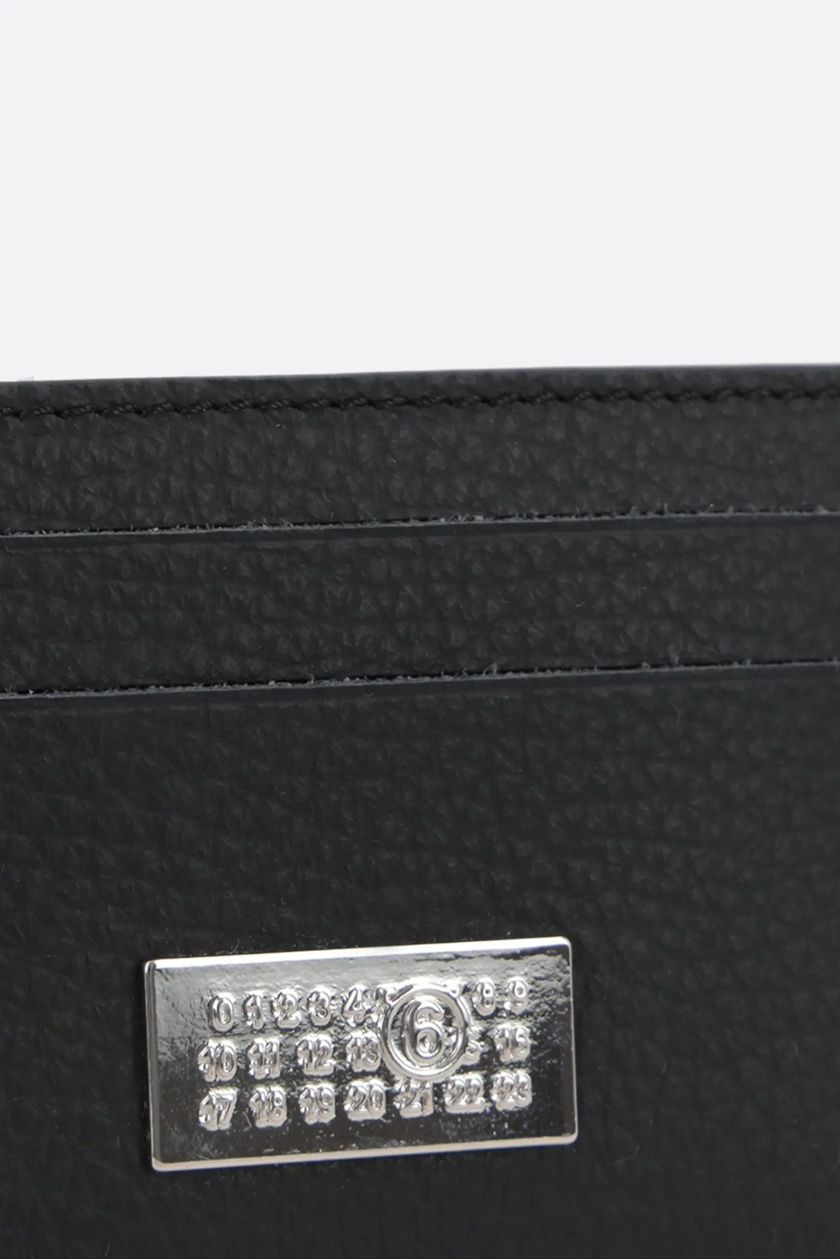 MM6 Numeric card case in grainy leather