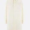 Women MM6 numeric logo print poplin shirt dress