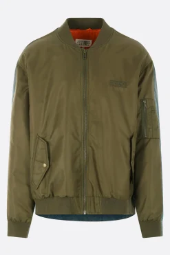 MM6 nylon and denim bomber jacket