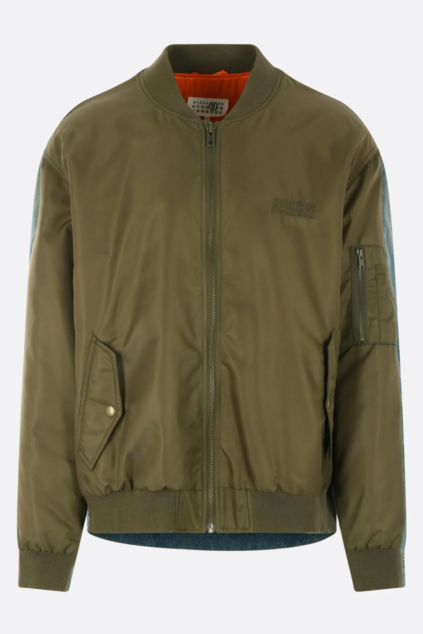MM6 nylon and denim bomber jacket
