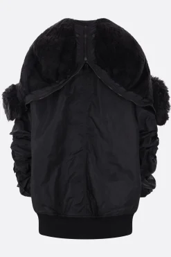 Women JUNYA WATANABE nylon and faux fur oversize bomber jacket
