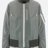 SACAI nylon and faux shearling padded bomber jacket