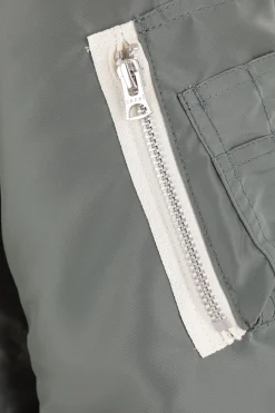 SACAI nylon and faux shearling padded bomber jacket