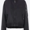 Women MM6 nylon deconstructed bomber jacket