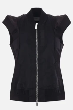 Women SACAI nylon twill and gabardine vest