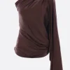 Women RICK OWENS one sleeve top in charmeuse