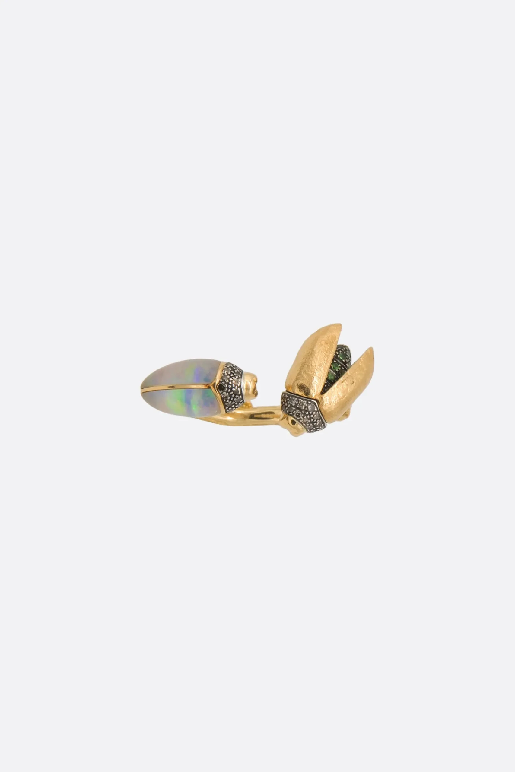 Women BIBI VAN DER VELDEN Opal Scarab Floaty ring in 18k