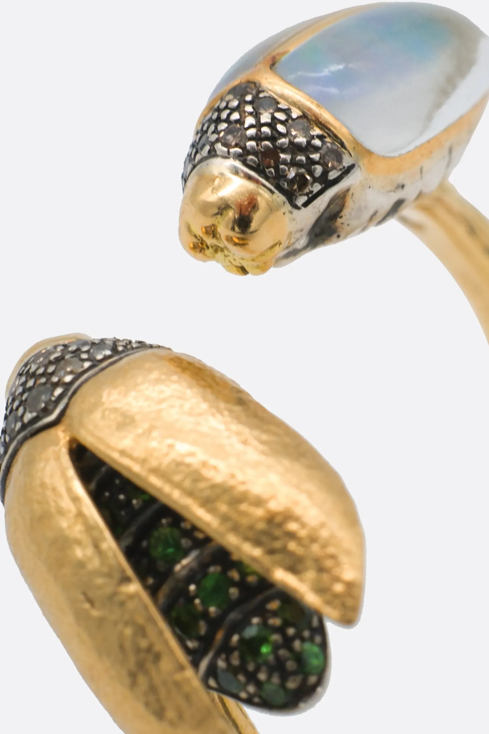 Women BIBI VAN DER VELDEN Opal Scarab Floaty ring in 18k