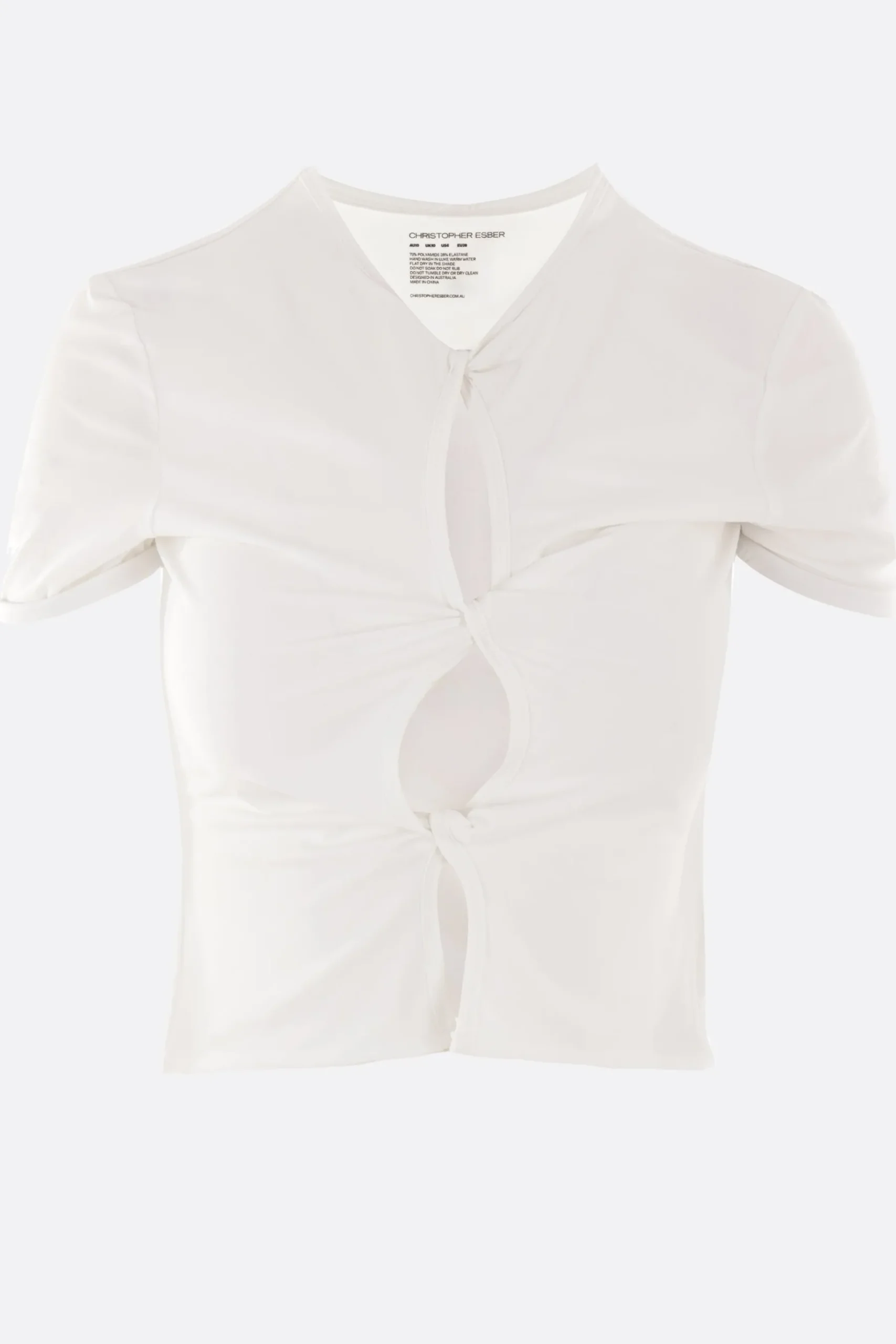Women CHRISTOPHER ESBER Open Twist lycra cropped top