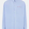 MARNI organic poplin shirt with logo print