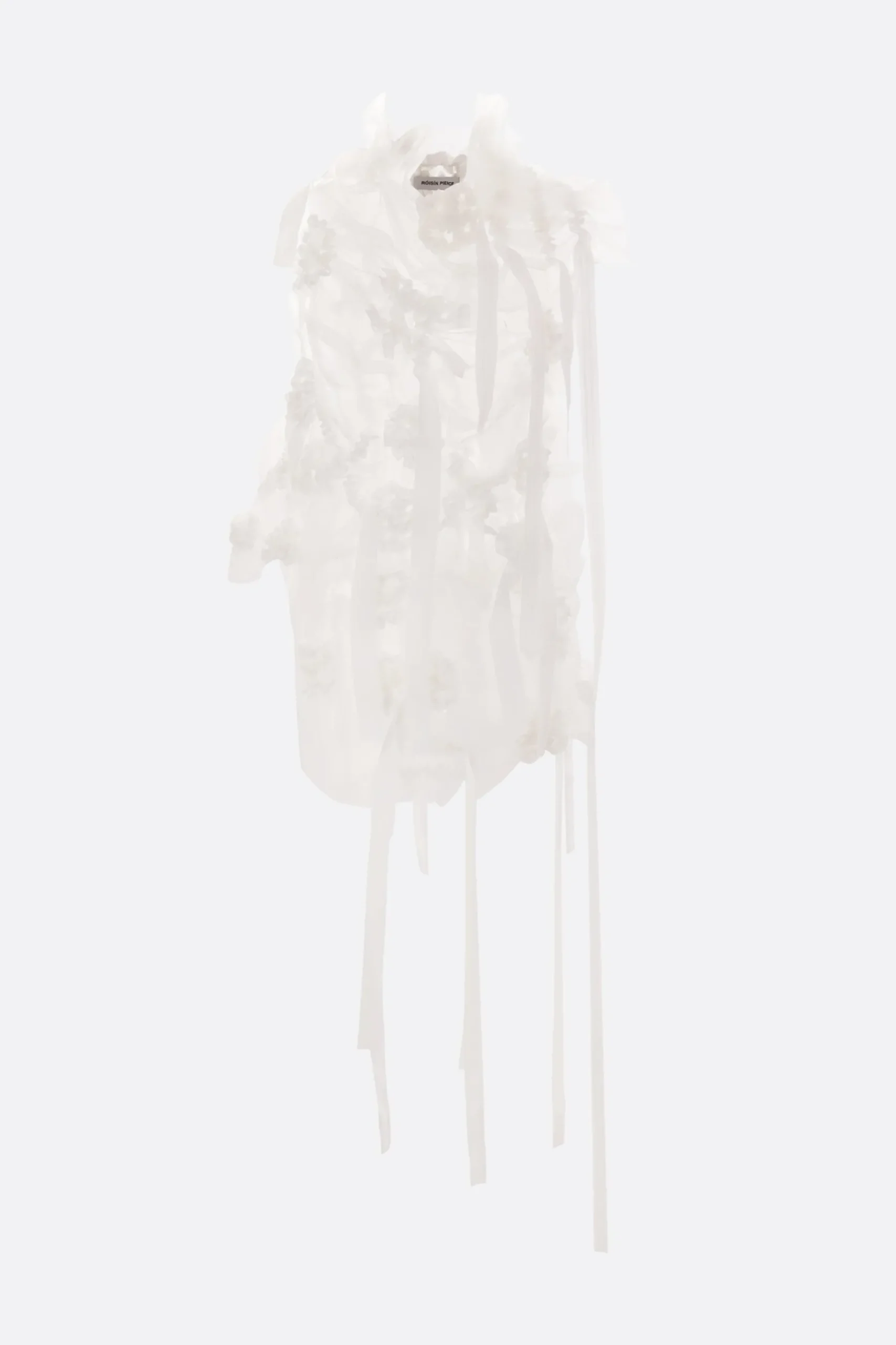 Women ROISIN PIERCE organza asymmetric top with ribbons