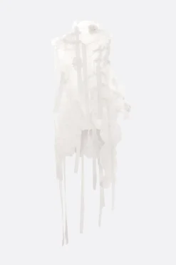 Women ROISIN PIERCE organza asymmetric top with ribbons