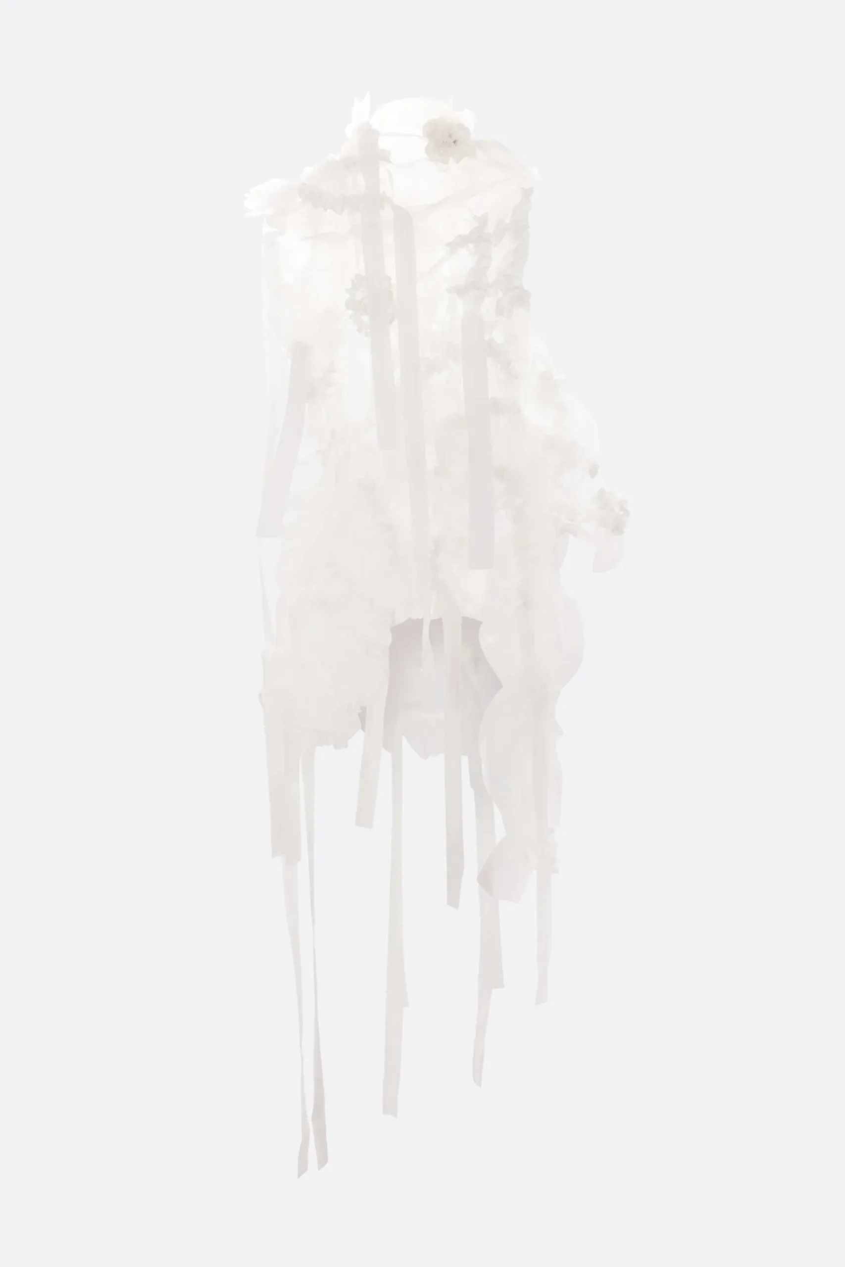 Women ROISIN PIERCE organza asymmetric top with ribbons