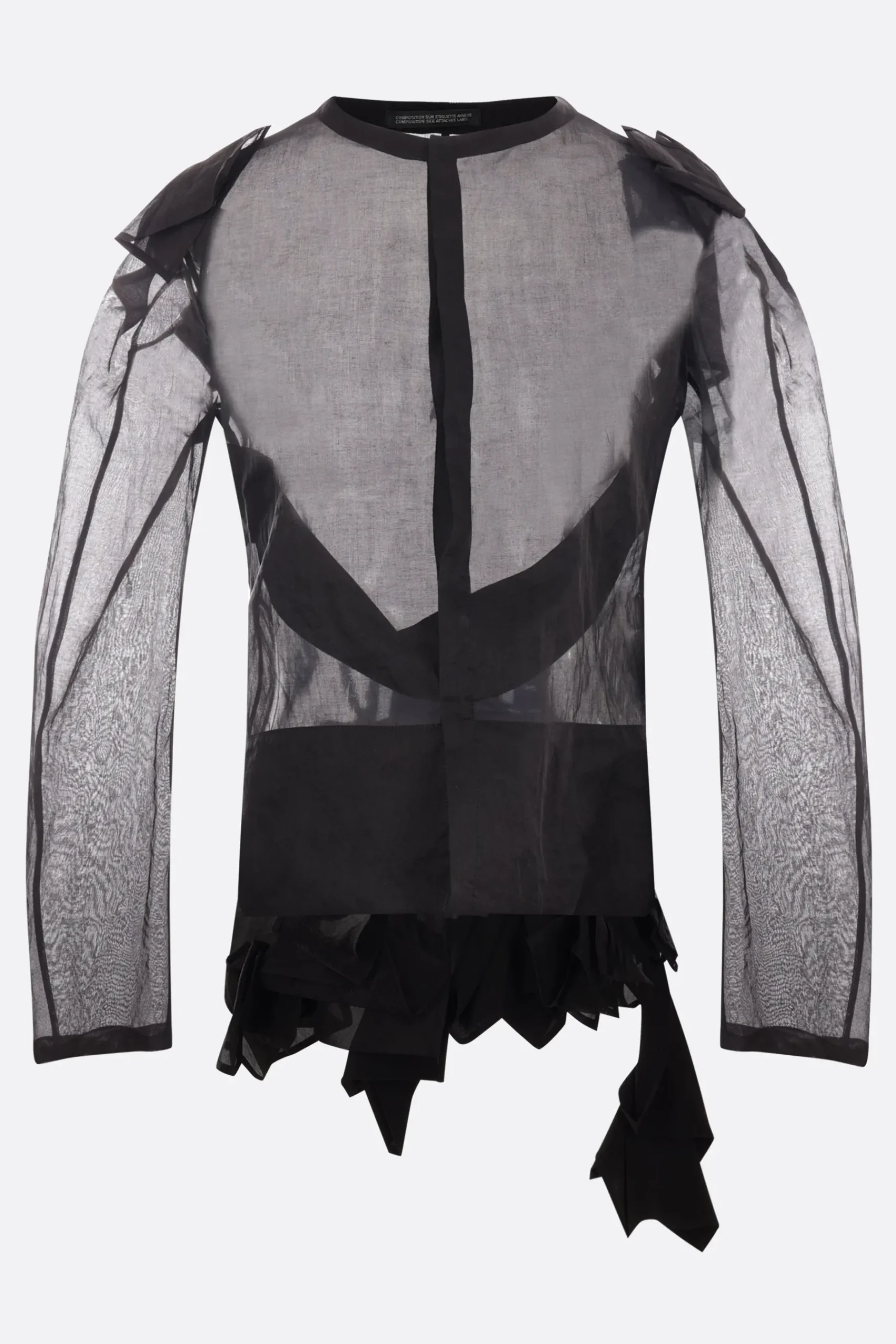 Women YOHJI YAMAMOTO organza shirt with ruffles