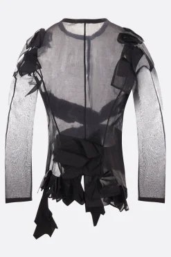 Women YOHJI YAMAMOTO organza shirt with ruffles