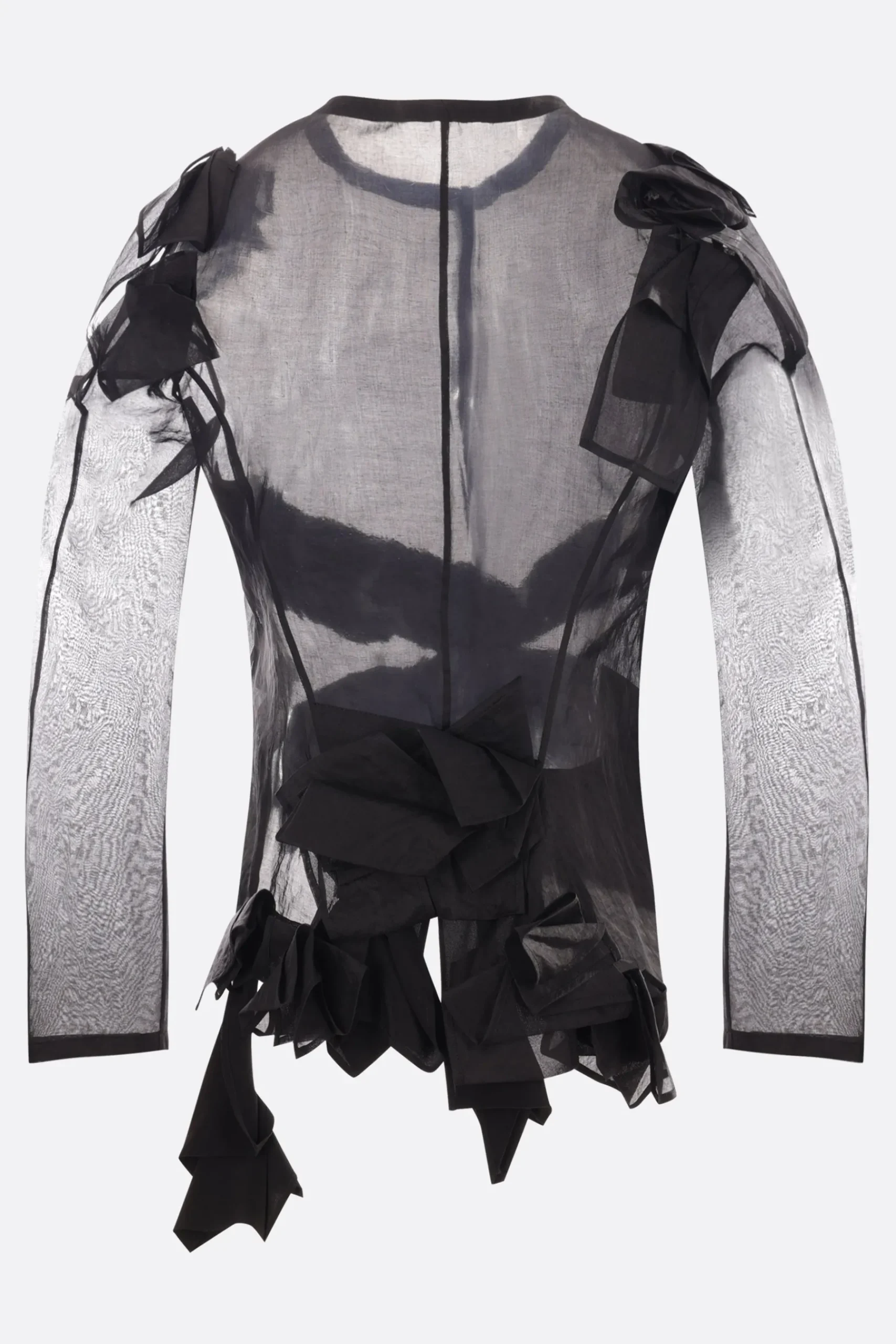 Women YOHJI YAMAMOTO organza shirt with ruffles