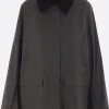 Women TOTEME oversize country jacket in waxed cotton