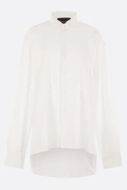 Women MARIA CALDERARA oversize shirt in cotton with beads