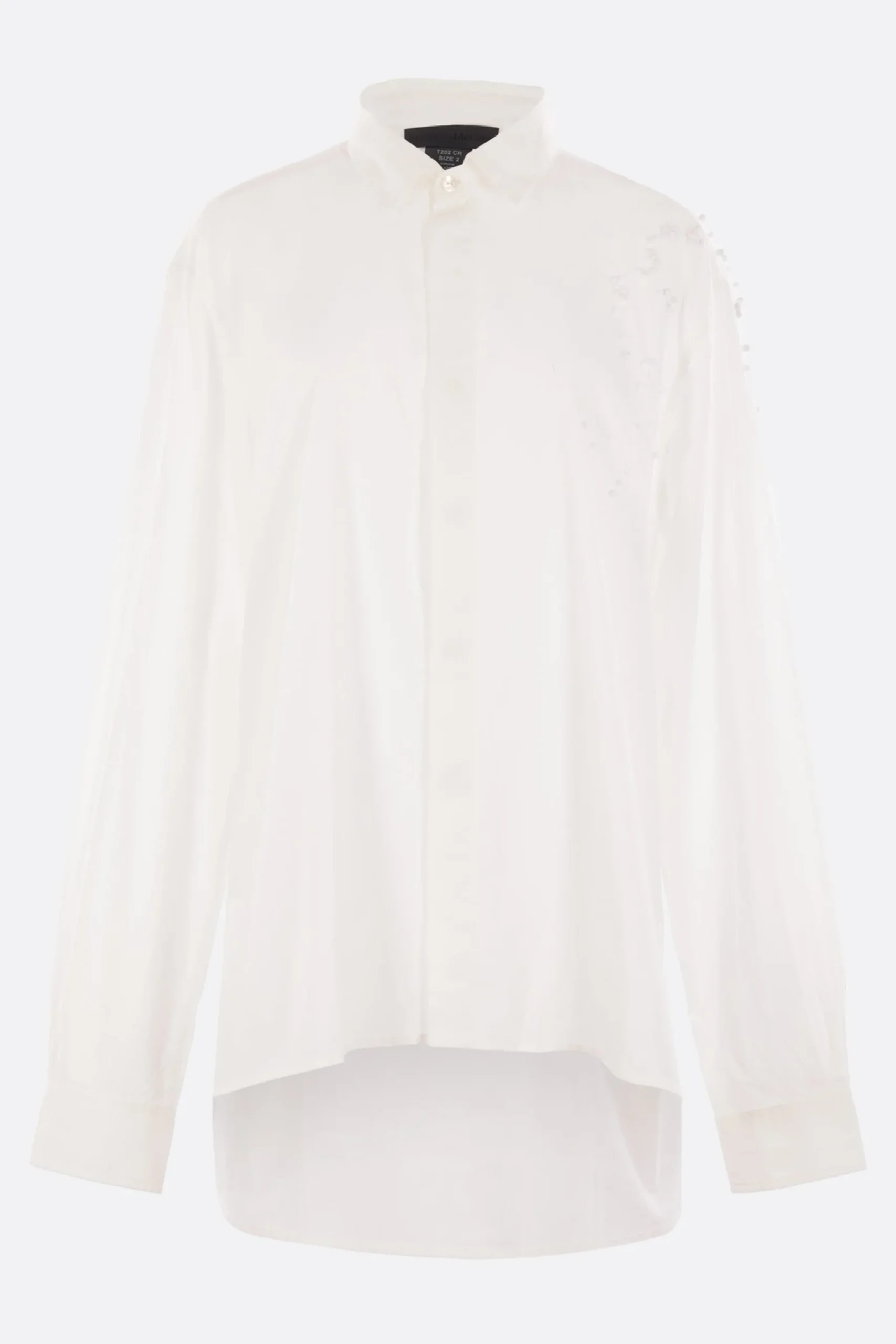 Women MARIA CALDERARA oversize shirt in cotton with beads