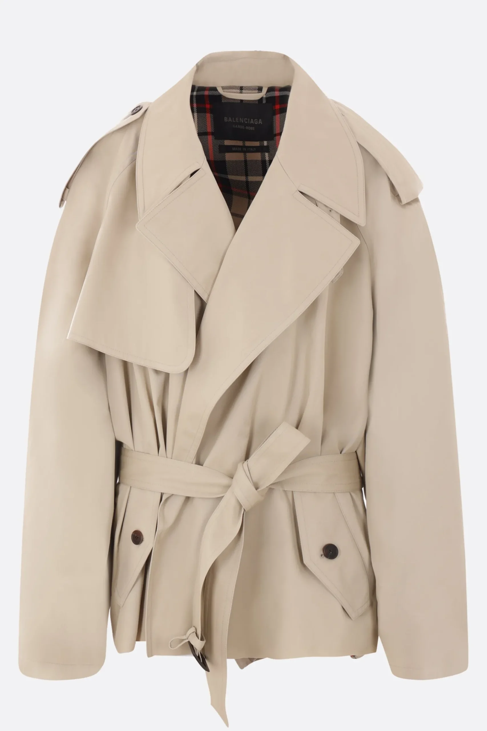 Women BALENCIAGA oversize twill trench coat with belt