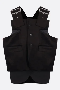 Women COMME DES GARÇONS oversize velvet and stretch cady vest