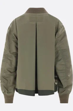 Women SACAI Oversized bomber jacket in nylon twill