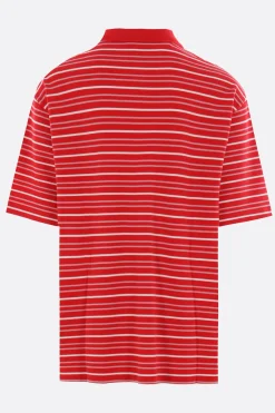 MARTINE ROSE oversized polo shirt in striped piquet