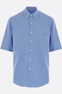 AURALEE oversized short-sleeve shirt in twill