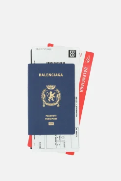 BALENCIAGA Passport textured and smooth leather wallet