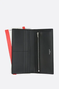 BALENCIAGA Passport textured and smooth leather wallet