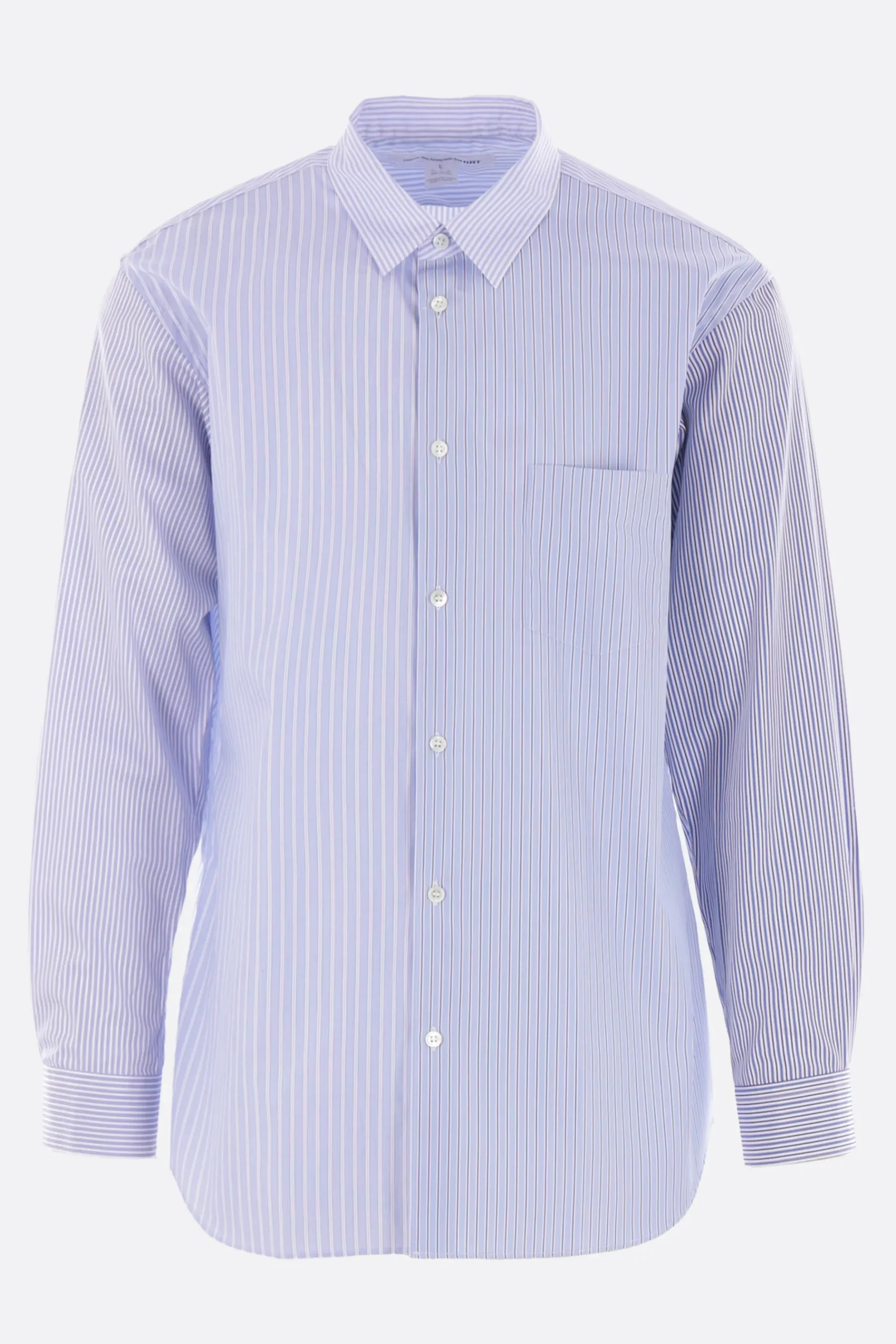 COMME DES GARÇONS SHIRT patchwork striped poplin shirt