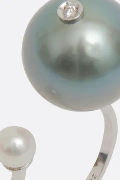 Women DELFINA DELETTREZ Pearl Piercing ring