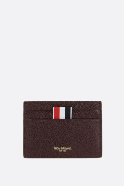 THOM BROWNE pebble grain leather card case