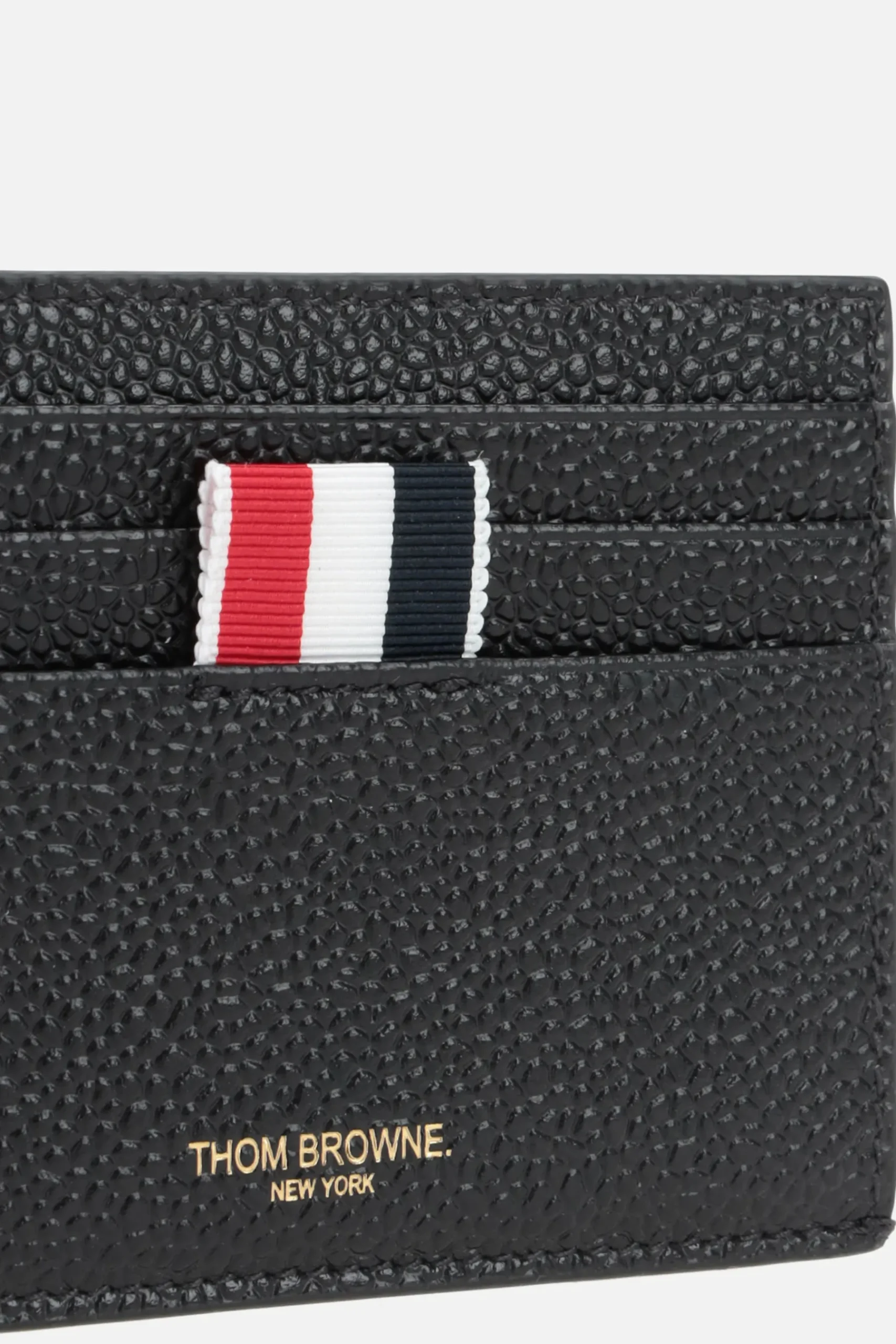 THOM BROWNE Pebble Grain leather card case