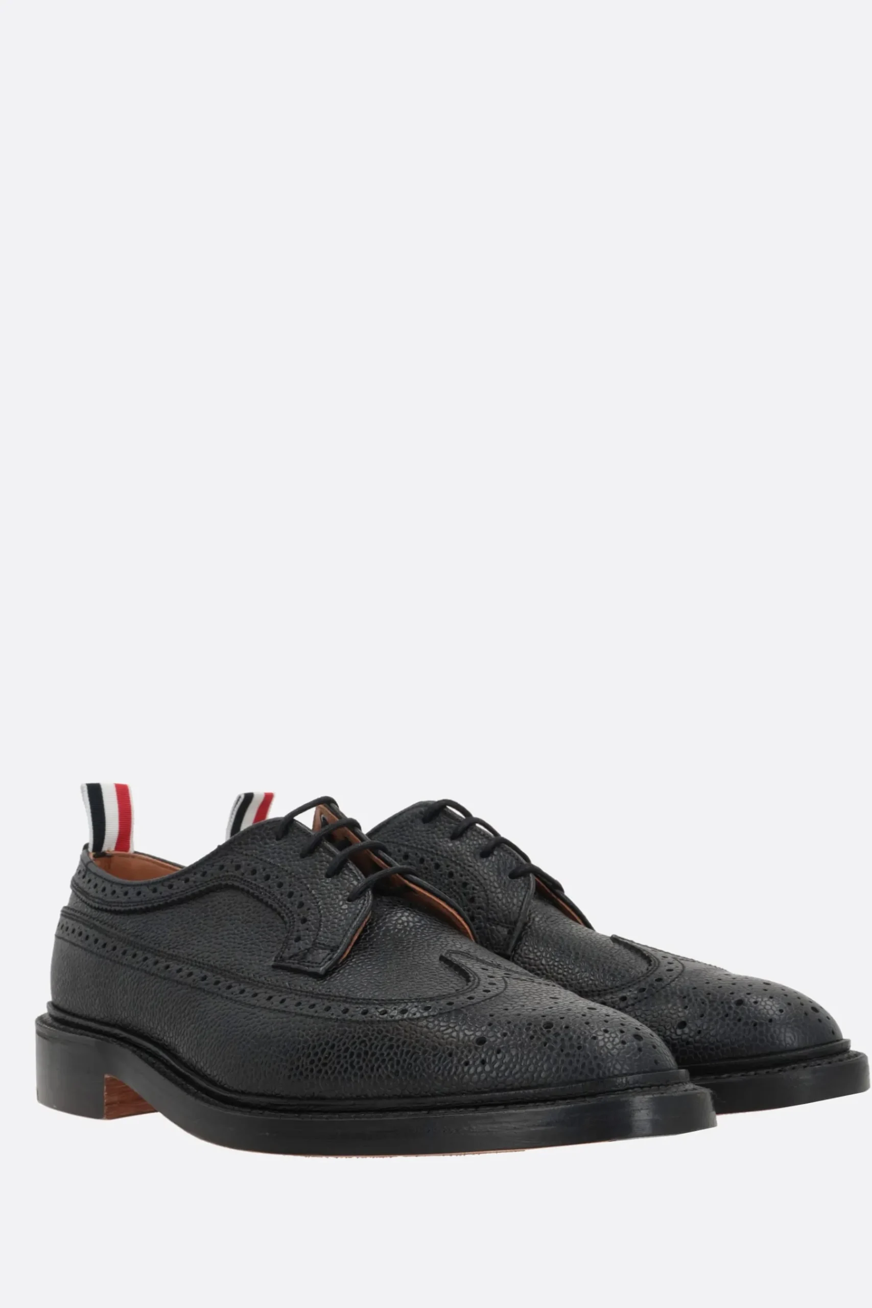 THOM BROWNE pebble grain leather derby shoes