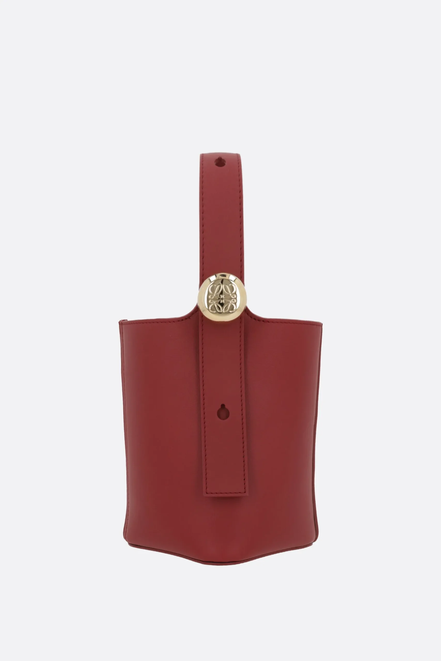 Women LOEWE Pebble mini bucket bag in smooth leather