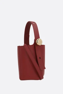 Women LOEWE Pebble mini bucket bag in smooth leather