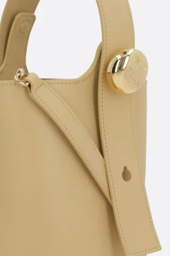Women LOEWE Pebble mini bucket bag in smooth leather