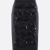 Women PLAN C pencil skirt in technical panama with sequins