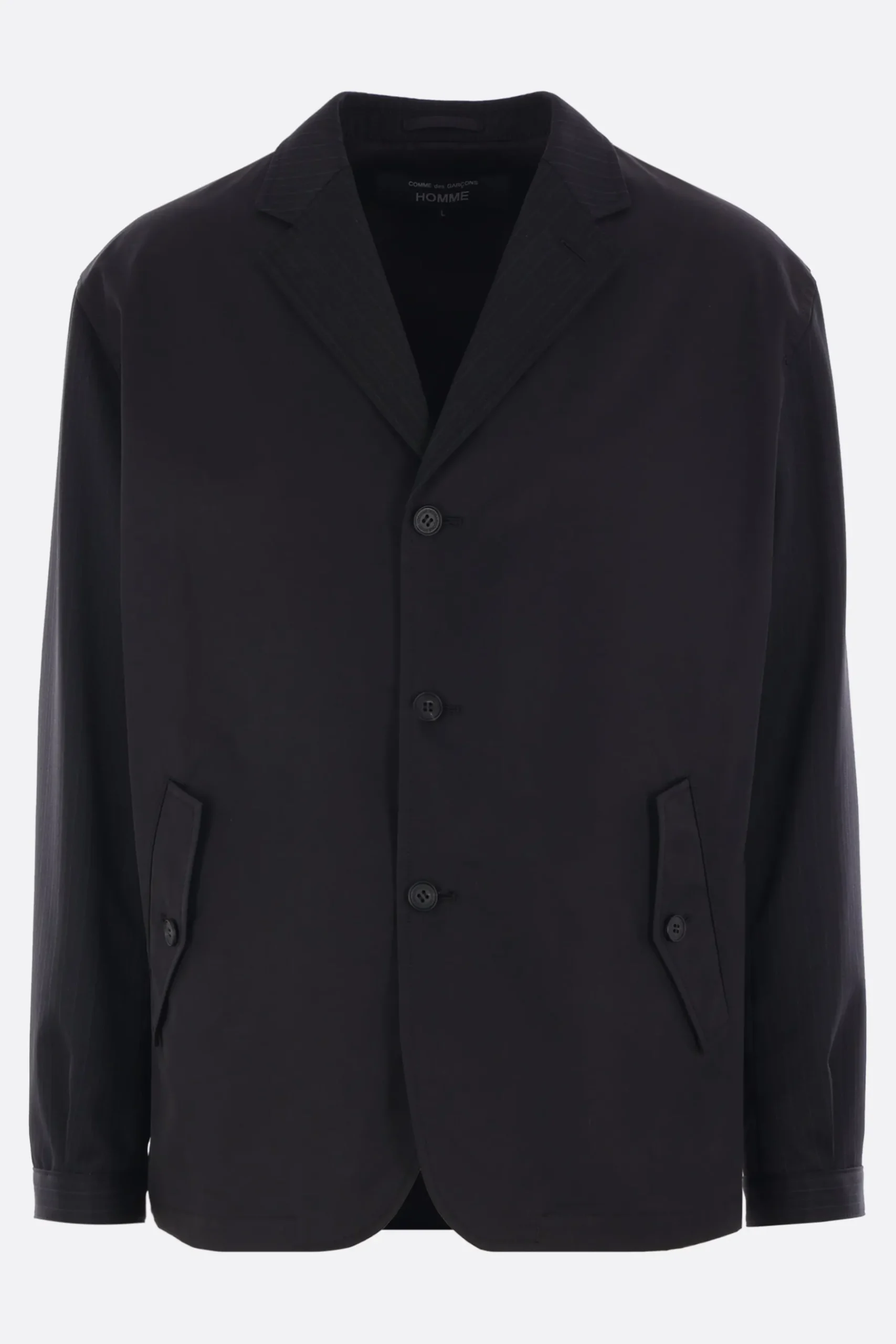 COMME DES GARÇONS HOMME pinstriped wool and technical cotton jacket