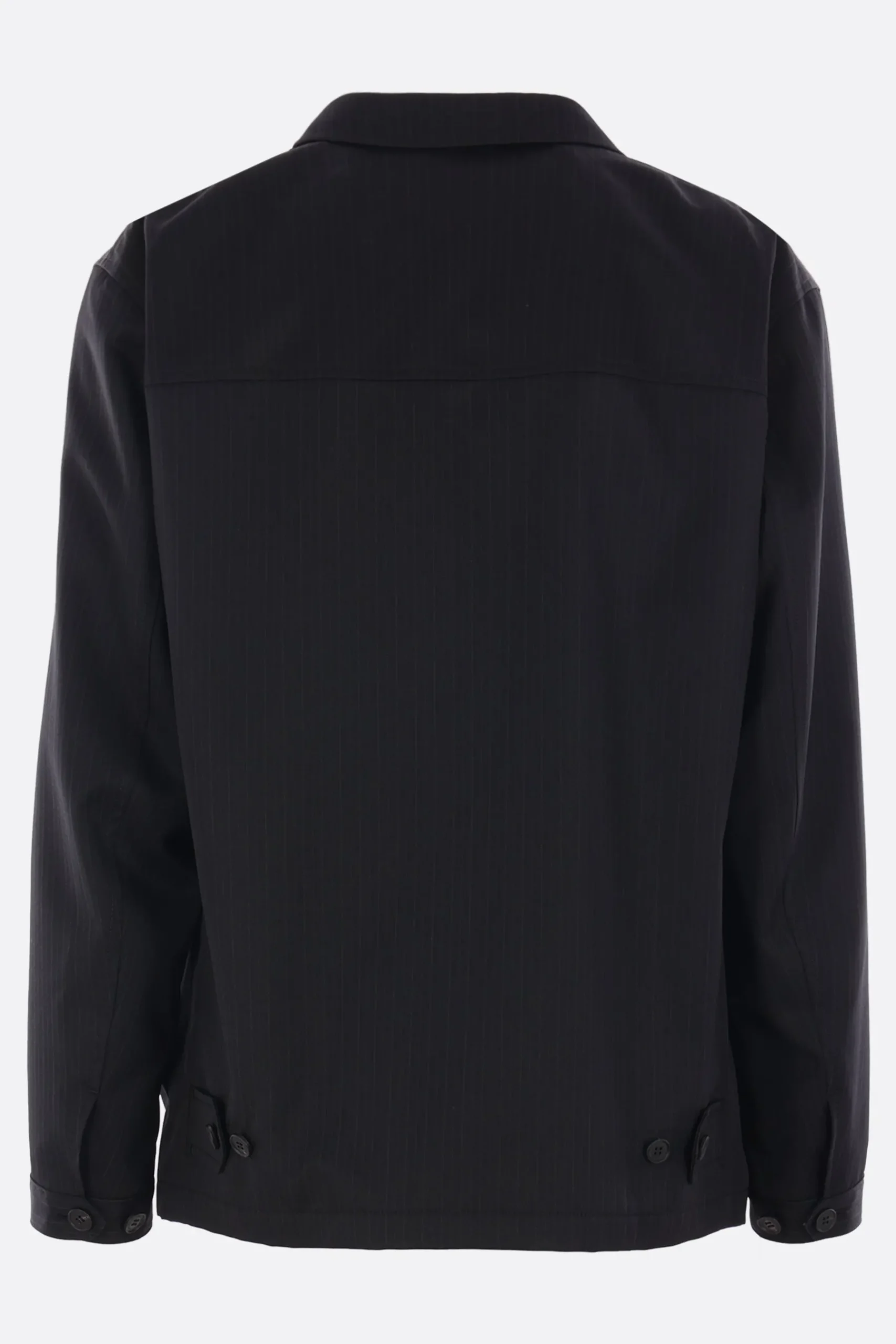 COMME DES GARÇONS HOMME pinstriped wool and technical cotton jacket