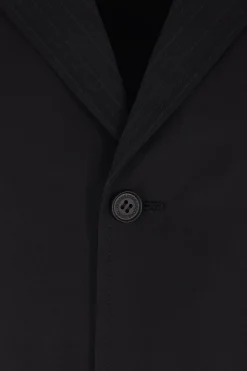 COMME DES GARÇONS HOMME pinstriped wool and technical cotton jacket