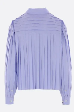 Women UNDERCOVER pleated crop shirt in Oxford cotton