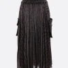 Women SACAI pleated satin and tweed wrap skirt