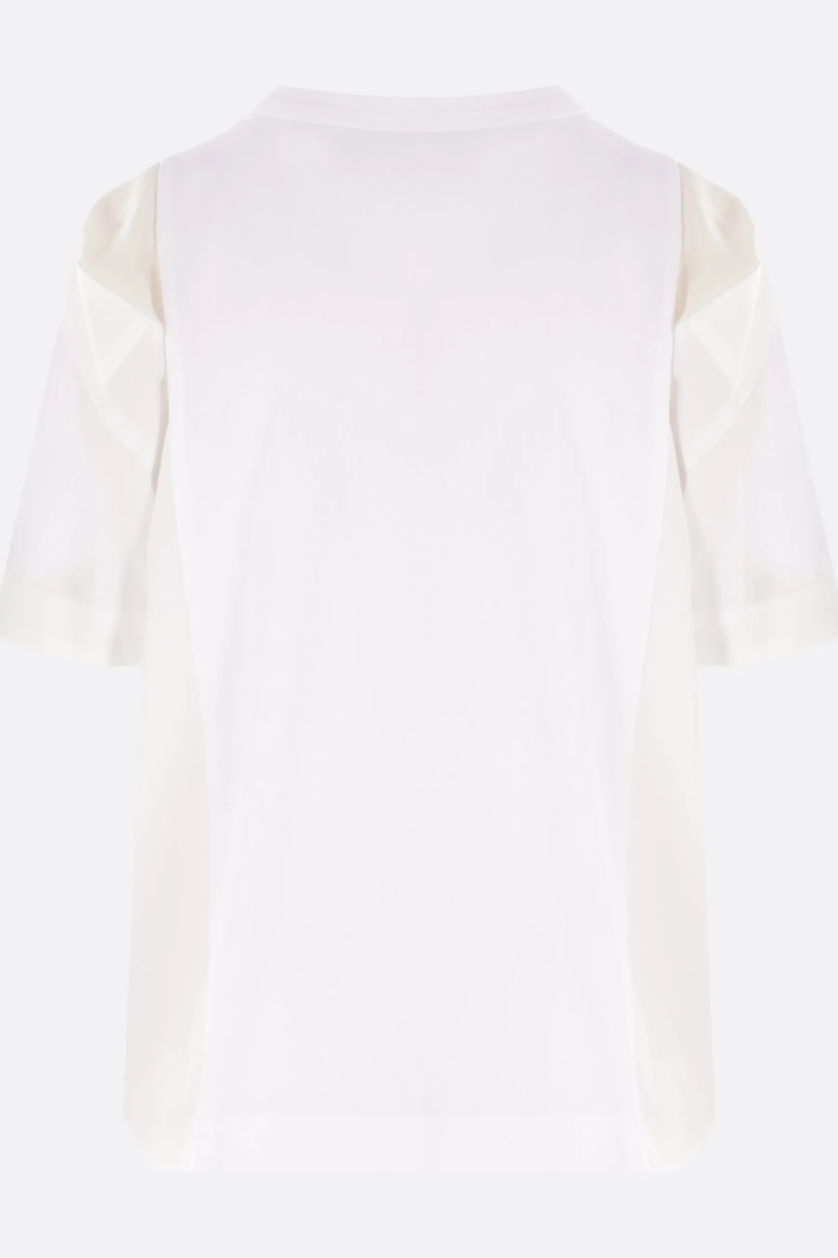 Women SACAI poplin and jersey t-shirt