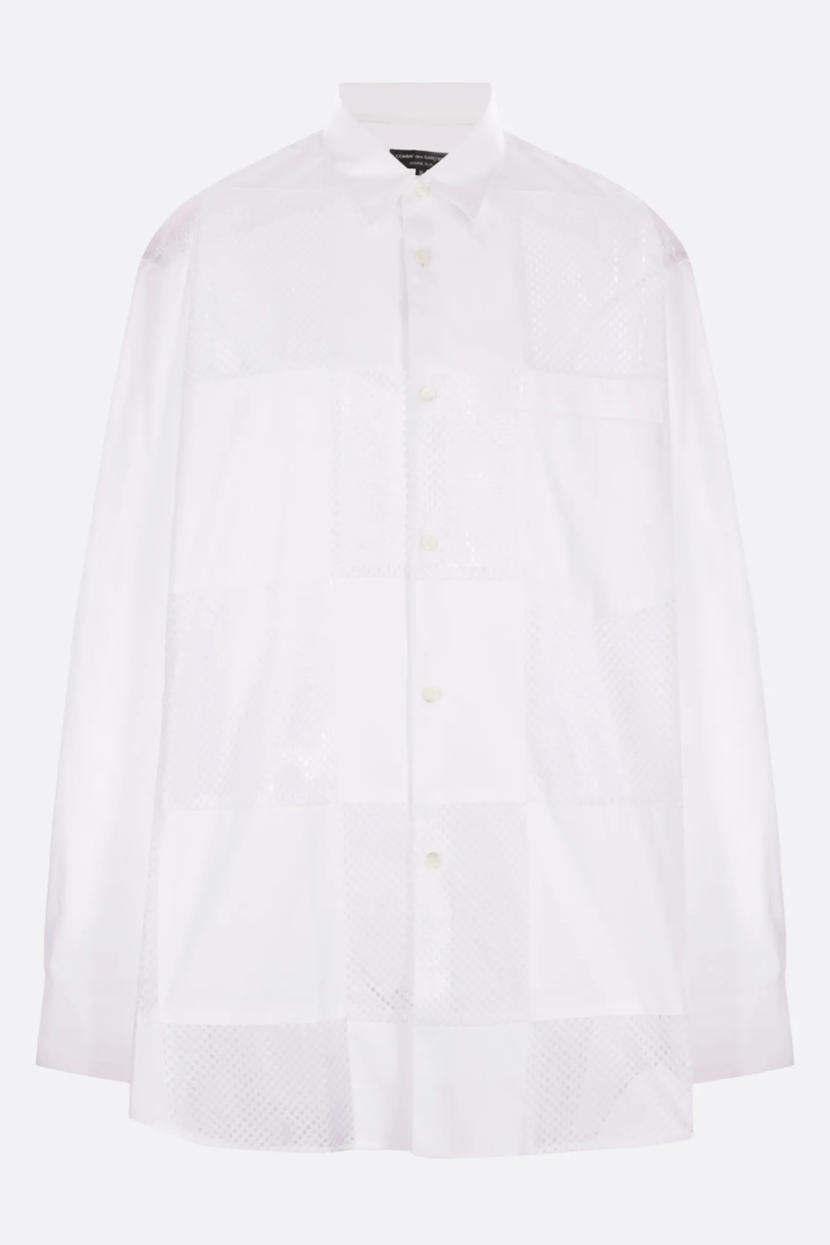 COMME DES GARÇONS HOMME PLUS poplin and mesh shirt